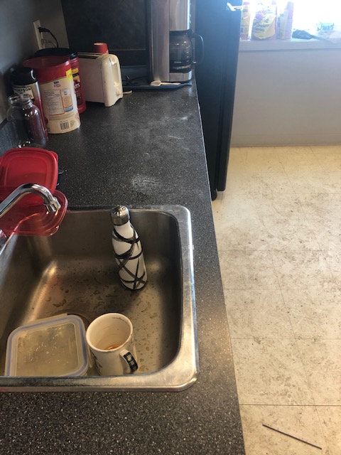 dirty kitchen counter